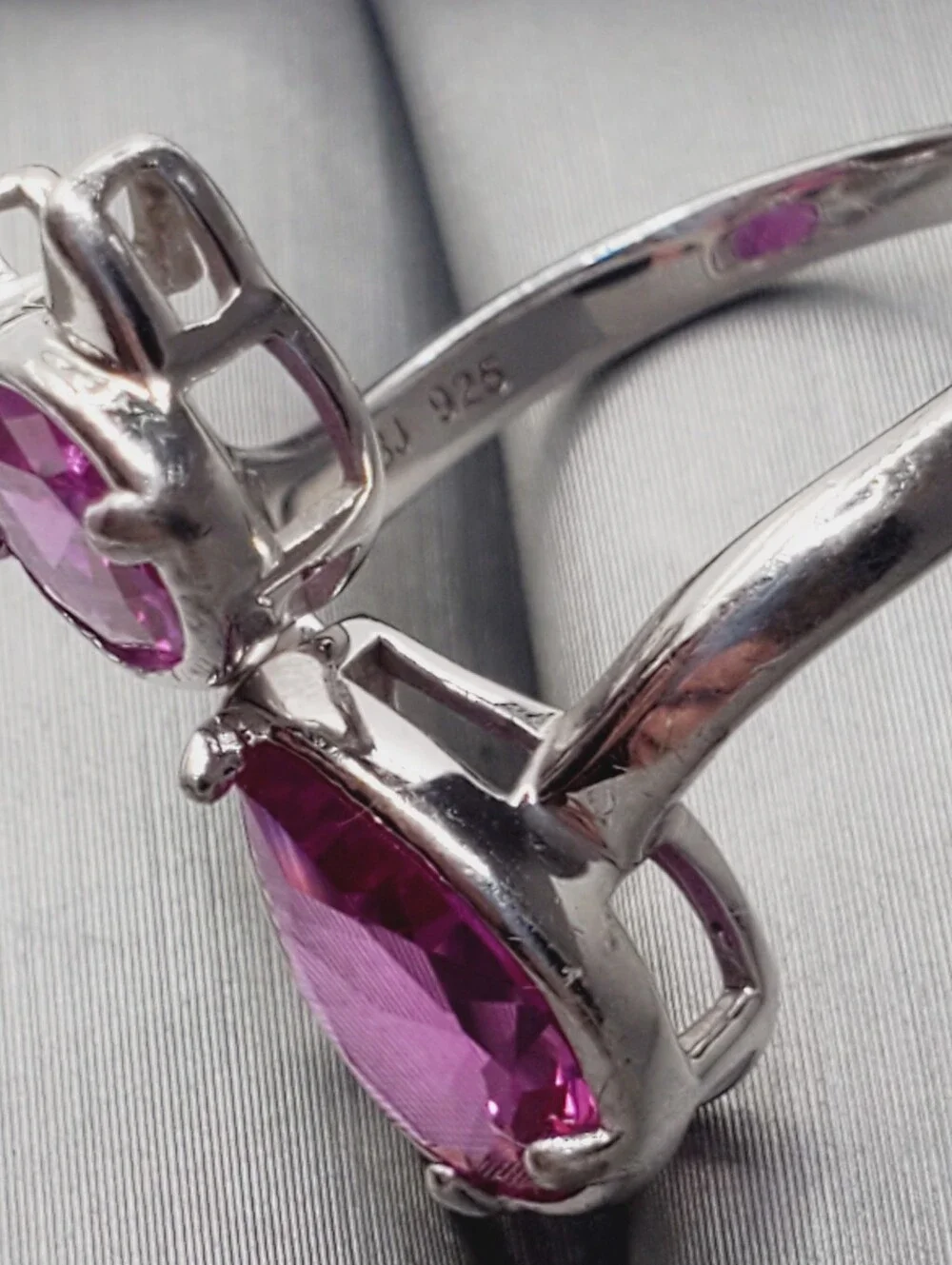 Pink Sapphire Cat Ring - 925 Sterling Silver